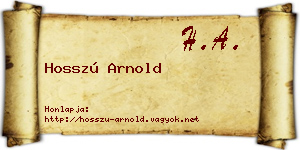 Hosszú Arnold névjegykártya