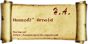 Hosszú Arnold névjegykártya