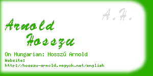arnold hosszu business card